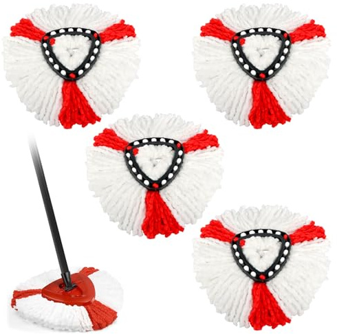 4 Stück Moppköpfe,Mikrofaser Wischmopp Ersatzköpfe Kompatibe mit Vild Turbo Wischmop,2-in-1 Mop Wischmop Ersatzbezug,Wischmob Ersatzmop Moppköpfe für EasyWring&Clean Bodenwischer und alle Böden