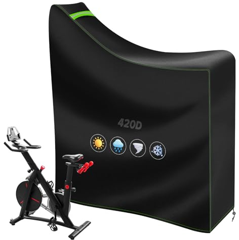 YedZen Exercise Bike Cover, 420D PU Waterproof Stationary Bike Cover, L124xW58xH147cm Outdoor & Indoor Upright Cycling Covers, Heavy Duty Dustproof Protective for Wenoker, Merach
