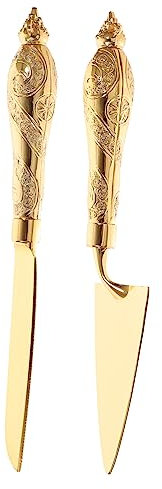 Mikikit Espátula para Pastel de Mousse y Cortador de Pastel Triangular, Tamaño Pequeño, Acero Inoxidable, Resistente Oxidación, Juego para Servir Pasteles para Bodas y Fiestas, 2 Piezas