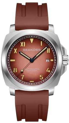 SEAKOSS Automatikuhr 40 mm Möwe ST1612 Uhrwerk 10 ATM Taucheruhren für Herren mit Kalender Saphir Leuchtende mechanische Uhr