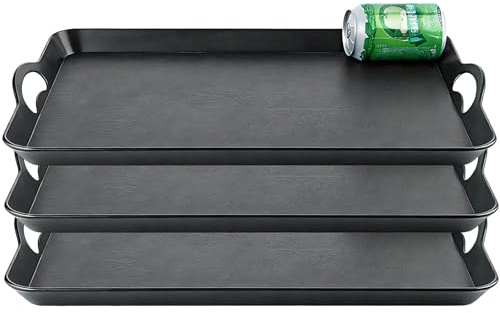 3 Pack Serving Trays with Handles, 41.6x27.8x3.3 cm
