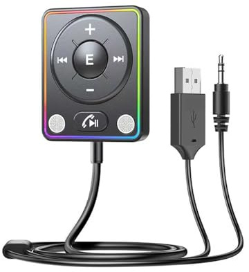 eppfun Receptor Bluetooth Adaptador Coche Aux con Llamadas Manos Libres, Receptor Bluetooth Jack 3.5mm para Estéreo Doméstico/Altavoz