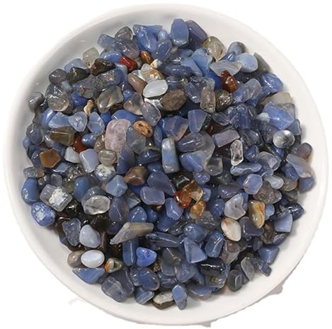 EBZFASO Pierres décoratives pour Jardin, Gravier d'agate Bleue for Aquarium, Pot de Fleurs, décoration d'aromathérapie, Plusieurs Tailles, 1000g(5-7mm1000g)