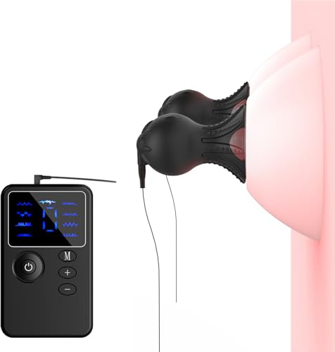 Pinces à tétons électriques rechargeables avec 8 niveaux d'intensité, stimulateurs à ventouses pour couples et plaisir en solo