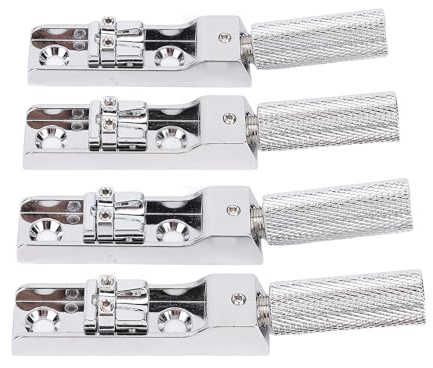 Sorandy Headless Bass Bridge Kit, Geteilte Brücke mit Saitenverriegelung für Headless Bassgitarre, CNC-gefräste Basis mit Einstellbarem Saitenabstand (SILVER)