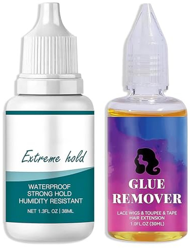 Lace Wig Glue - Wig Adhesive And Glue Remover Set - Invisible, Waterproof, Latex-Free & Oil-Resistant Adhesive For Lace Front Wigs & Hair Bonding