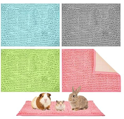 Revestimiento de Jaula de Chinchilla,4 piezas lavables reutilizables absorbentes | Protector para Jaula - Usable como Esquinero o Empapador - para Juego, Descanso y Entrenamiento de Chinchillas Hurone