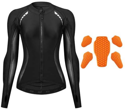Coheritrix Veste de moto rembourrée pour femme, Chemise de Moto Légère Souple et Extensible Avec Protections, Tenue de Sport D'Été pour La Moto, le Fitness et le Cyclisme