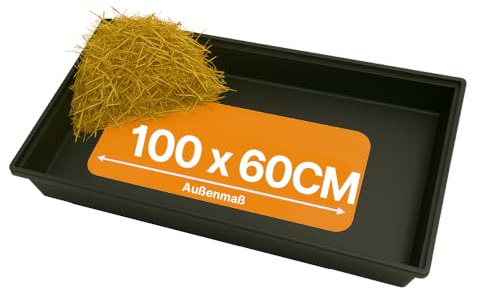 Breker Kunststoffwanne 100x60cm [geeignet als Kotwanne] 60 Liter Fassungsvolumen | Allzweckwanne | Plastikwanne | Schwarz