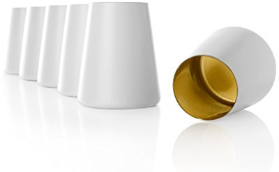 Verres Blancs/Dorés Power Lot de 6, 380 ml – Verres Modernes pour Eau, Vin, Cocktails & Jus – Verre Cristal de Haute Qualité – Lavable au Lave-Vaisselle & Résistant aux Chocs, Made in Germany