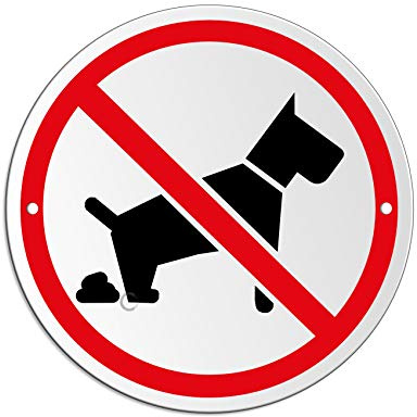 Schild Kein Hundeklo Ø 100 mm Aluminium wetterfest 2-fach gelocht Nr.53102