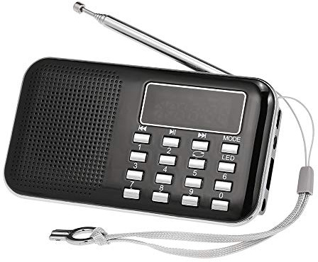 Docooler Y-896 Mini Radio FM Digital portátil 3W Altavoz estéreo MP3 Reproductor de Audio de Alta fidelidad Calidad de Sonido con Pantalla de 2 Pulgadas Compatible con Unidad USB, Tarjeta TF, Entrada