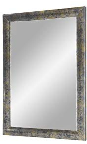 Trend 35 - Wandspiegel 40x120 cm mit Rahmen (Blau Silber Gold), Spiegel nach Maß mit 35 mm breiter MDF-Holzleiste - Maßgefertigter Spiegelrahmen inkl. Spiegel und stabiler Rückwand mit Aufhängern