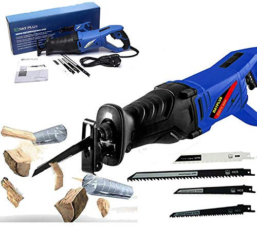 850W Electric Reciprocating Saw with 4 Saw Blades, Portable Variable Speed Garden Metal Wood Cutting Pruning Power Saws, Stroke 28mm