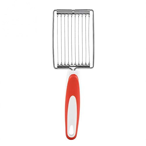 Stainless Steel Serrated Ham Luncheon Meat Slicer Fruits Cheese Boiled Egg Cutter with Handle Kitchen Gadget(Random Color)