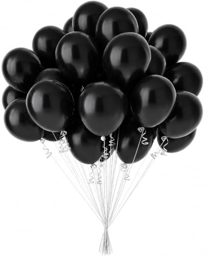 Schwarze luftballons - 100% Reiner NATURLATEX - Premium Qualität - Latex Party Ballons - Metallic Ballons - Geburtstag Dekoration - Bunte Luftballons 25