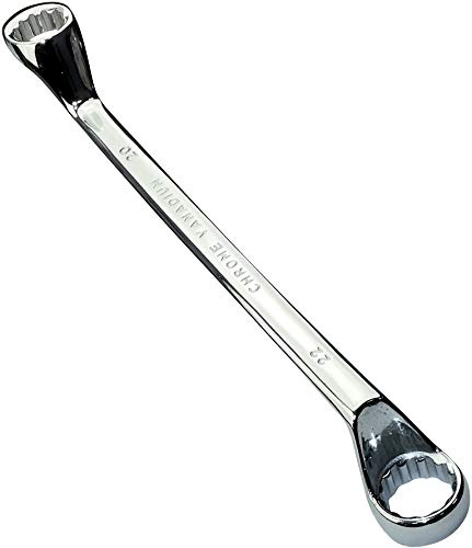 Aerzetix - Chiave Poligonale Doppia - Contrangolo 20x22mm - Chiave manuale occhiello in acciaio CR-V per/Serraggio/Assemblaggio/ - Impugnatura lucidato 12 lati bi-esagonale - Colore argento - C45499