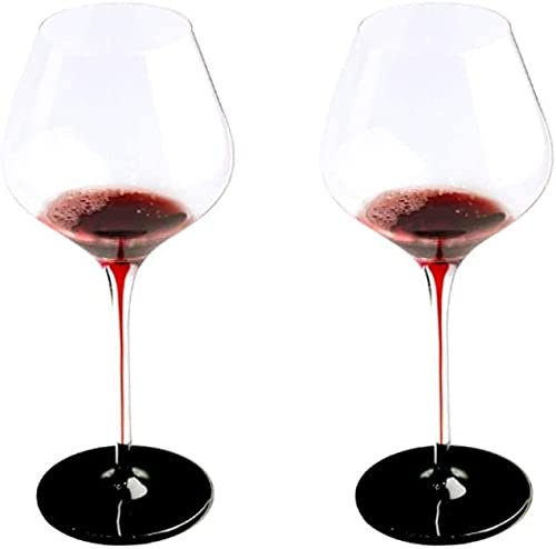 ZRDSZWZ Fiables Gobelets à vin rouge en forme de ballon élégant en verre transparent idéal pour un usage quotidien ou pour divertir des verres à pied (taille : 2)