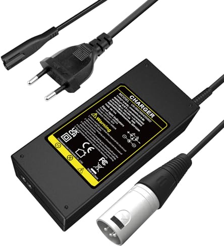 Labtec 42V 36V 2A E-Bike Ladegerät Ladekabel für 36V Akku mit 3pin XLR Stecker für Elektroroller Elektrischer Rollstuhl E-Bike Akkus, Ersatz für HP1202L3