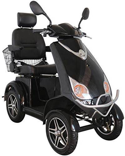 Green Power 4 Wheeled Electric Mobility Scooter with Extra Accessories Package: Mobility Scooter Waterproof Cover, Phone Holder, Bottle Holder