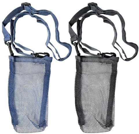 MEMOFYND Porte-bouteille d'eau 2 pièces avec bandoulière réglable, poche pour bouteille d'eau Pour la randonnée, la course à pied, le camping (noir, bleu Sarcelle)