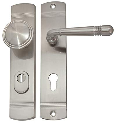 Wohnungstür Schutzbeschlag Helena LS Nickelmatt WE 72 mm mit Knauf mit ZA