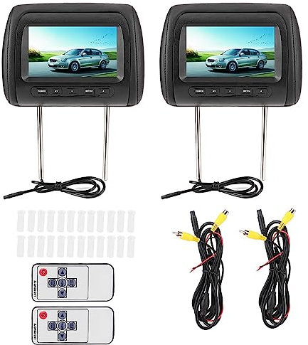 2pcs doppio lettore DVD portatile, 7in controllo senza fili regolabile poggiatesta LCD Video Monitor MP5 Display nero per auto DVD Player Entertainment