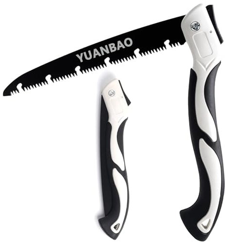 YUANBAO 8 Inch Folding Saw, Pruning Hand Saw for Wood Cutting, Garden Pruner with SK5 Curved Blade, Triple- Cut Razor Teeth, Foldable Handsaw for Tree Trimming, Camping, Gardening and Carpentry