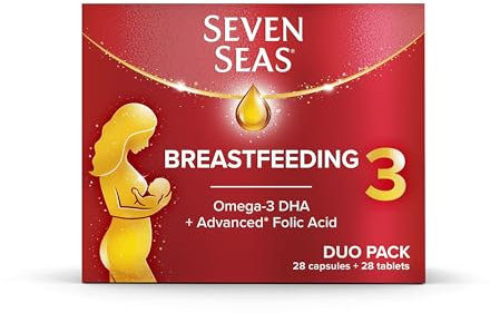 Seven Seas Breastfeeding, Postnatal Vitamins With Omega-3 DHA To Support Your Baby's Brain And Vision¹, Advanced* Folic Acid, Iron, Vitamins D, B6 And B12, 28 Tablets plus 28 Capsules, 4 Weeks Supply