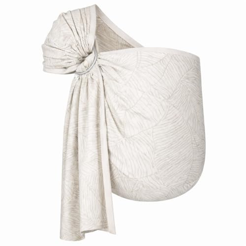 Hoppediz Ring-Sling Babytragetuch ab Geburt, Grenada Natur | Ergonomisches Tragetuch mit Ringen für schnelles Anlegen, inkl. Anleitung