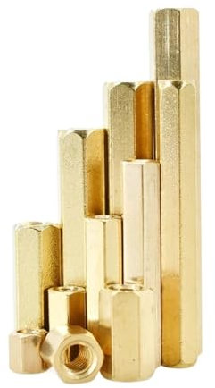 Aqxypas Messing Motherboard Abstandshalter Hex Board Rack Stud Abstand Schraube Hexagon Kupfer Weibliche PCB Säulen Bolzen M4 Spacer(13mm (20Pcs))
