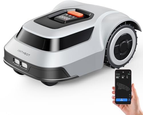 Robot Lawnmower Automatic Robot - up to 1/4 Acre(1000m²), with Max 180m Boundary Wire, Smart Mowing Path, 300% Higher Efficiency, Low Noise 55dB, ANTHBOT Robotic Lawn Mower With Breakpoint Detection