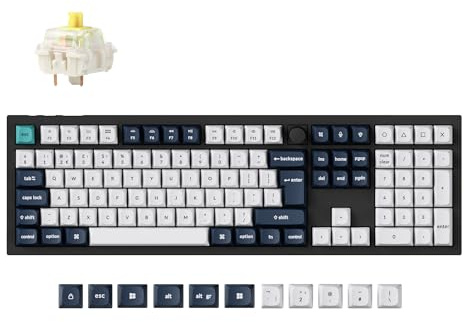 Keychron Q6 Max Full Size Bluetooth Wireless /2.4 GHz/Wired Custom Mechanical Keyboard, Full Metal Programmable Knob RGB Hot-Swappable Gateron Jupiter Banana Switch for Mac Win Linux - UK Layout