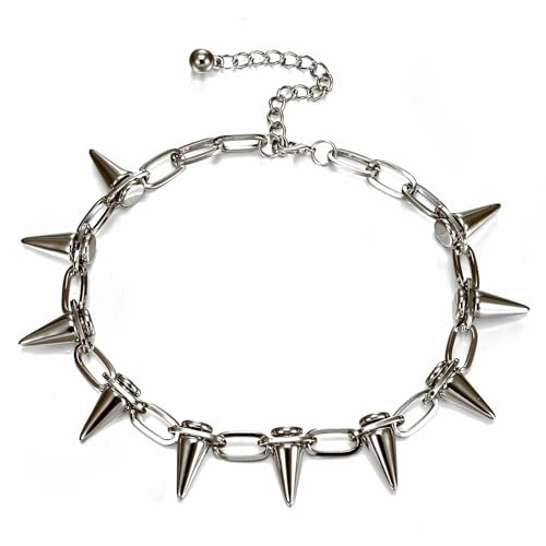 Abeillo Colliers ras du cou gothiques pour femmes, colliers étrangleurs punk rock vintage Y2k en pointe - Accessoires pour hommes et femmes (Noir), Métal, Pas de gemme