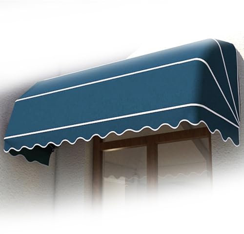 Manuell einziehbare Markise aus Aluminiumlegierung für Terrasse Balkon Höhenverstellbar UV-beständig Wasserdicht Handkurbel ohne Bohren Klemme Outdoor Markise für Balkon und Terrasse