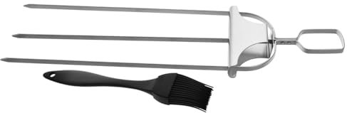 Happyyami 1set Spiedini Acciaio Inossidabile Per Barbecue e Campeggio Di Bastoncini Per Arrosto Con Pennello Per Marinare Sicuri e Facili Da Usare