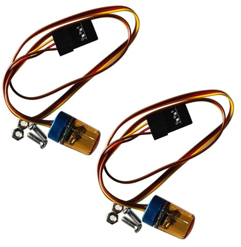GTIWUNG 2 Stück Modellbau Rundumlicht 4,8-6Volt in Gelb (Größe 15x9mm),Rundumleuchte,Warnleuchte,RC Car LED Licht Stirnlampe Blinklampe RC Zubehör für 1/14 RC Auto Tamiya RC Truck