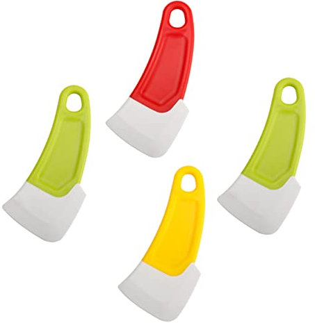 Cabilock Grattoir à Confiture en Silicone, 4 Pièces, Outil de Nettoyage Cuisine Multifonction, Flexible, pour Maison et Restaurant Couleur Aléatoire