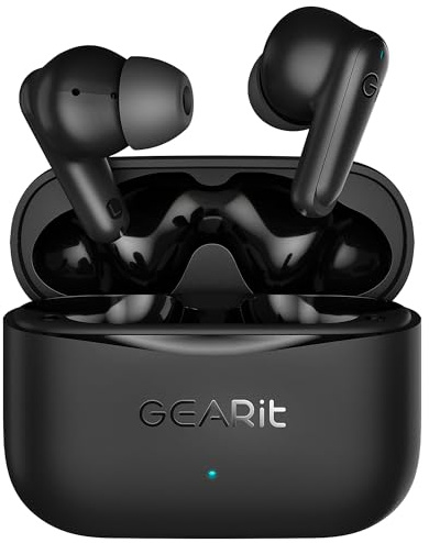 GEARit True Wireless Bluetooth Earbuds Compatible with iPhone, Android - Active Noise Cancellation, HD Sound, Touch Control - Low Latency, 5.4 Bluetooth Ear Buds w/App Support - 16H Playtime Earpods