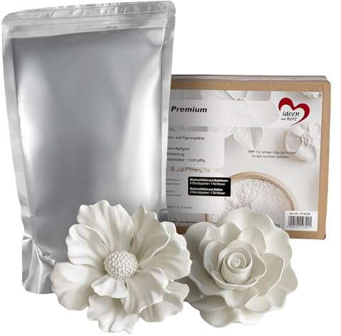 Ideen mit Herz Intonaco di alabastro Premium | Pasta per Modellismo e Modellare | Polvere di Gesso Extra Fine | Gesso Fai da Te | Ideale per Modellazione | 2500 g
