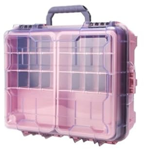 HYKJCSS Angelbox Angelkoffer wasserdichte Tackle Box Tragbare Angelgerät Lagerung Box Schwimmende Luftdichte Stowaway Angelbox FüR Köder(Pink)
