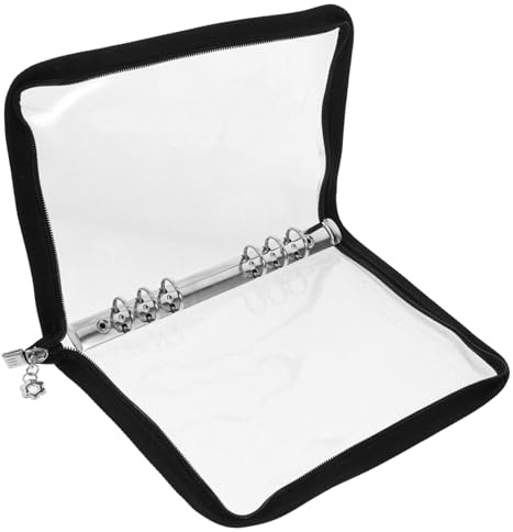 HOMSFOU A5 6-Loch Loseblatt Shell Pvc Aufbewahrungsmappe Für Fotokarten Organizer Wasserdicht Leicht Tragbar Für Büro Und Zuhause