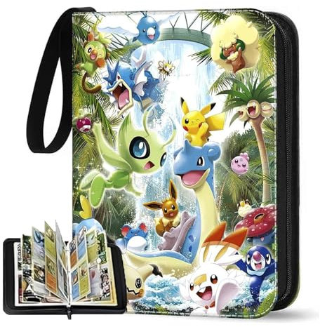 Album per carte Pokemon, 50 pagine, capacità 400 carte, album Pokemon, carte da collezione, album portatile, impermeabile, regalo Poké mon per ragazzi, ragazze e bambini