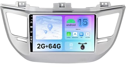 BXLIYER 9 Pouce Autoradio pour Hyundai Tucson (2014-2018) GPS Radio - sans Fil Carplay Android Auto - Android 15 - Caméra arrière - 2 Din - Dab Volant WLAN Bluetooth DSP 4G