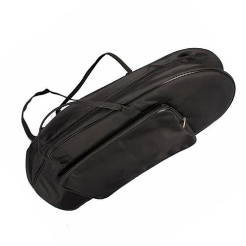 Schwarze gepolsterte Baritonhorn-Gigbag – robuste Oxford-Tragetasche mit verstellbarem Schultergurt, Tragegriff und Zubehörtasche – für Baritonhorn-Zubehör – 71 x 30 x 33 cm