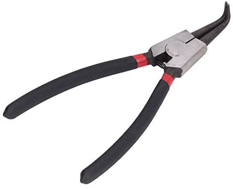 Hyuduo Circlip Pliers Tool 9in Snap Ring External Bent Jaw Hand Tool SK-112-9B for Installation Removal, Spring Opening Small Bent Tip with Compact Size, Easy Working Circlip Pliers