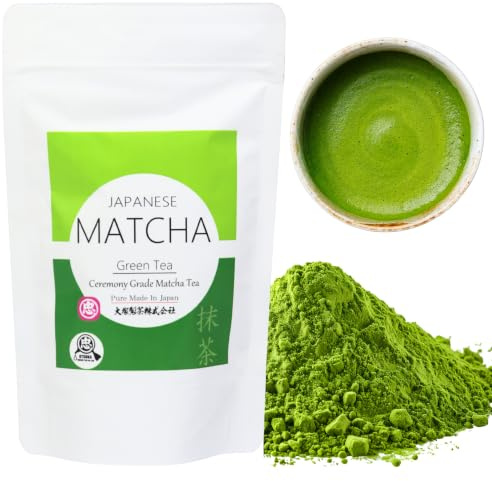 Otsuka Green Tea Co - Ceremonial Matcha Powder - 100％ Authentic Japanese Origin, First Harvest Ceremonial Grade Matcha Powder - Made in Shizuoka Prefecture Kakegawa City Japan (Large - 100g)