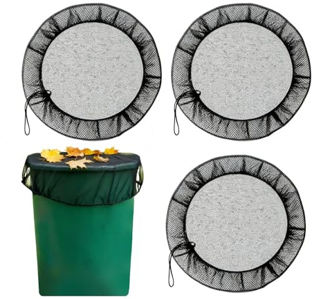 3er-Pack verstellbares Regentonnennetz mit Kordelzug, 95 cm Durchmesser, winddichte Regenschirmabdeckung, schützt vor Blättern, Mücken und Larven, Regenschirmdach-Insektennetz für den Außenbereich