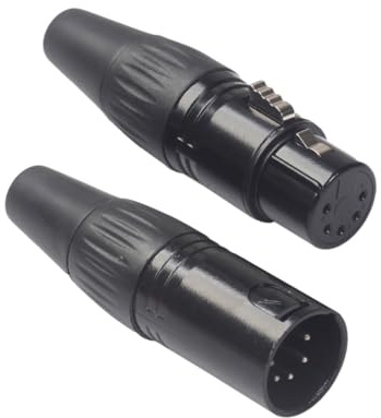 Holibanna Adaptateur Broches XLR Mâle à Femelle Cuivre Argenté Connecteur pour Câbles Microphone et DMX Accessoire DIY pour Appareils Audio Vidéo Portable et Chaîne HiFi