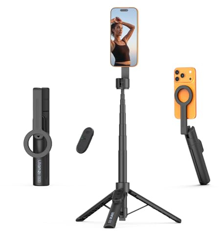 ULANZI SK26 magnetiskt telefonstativ, infällbar selfiepinne för vloggning | 15N stark magnet, öppning med ett klick, kompatibel med MagSafe, 200° lutning, 10 m fjärrkontroll, kompatibel med iPhone 17